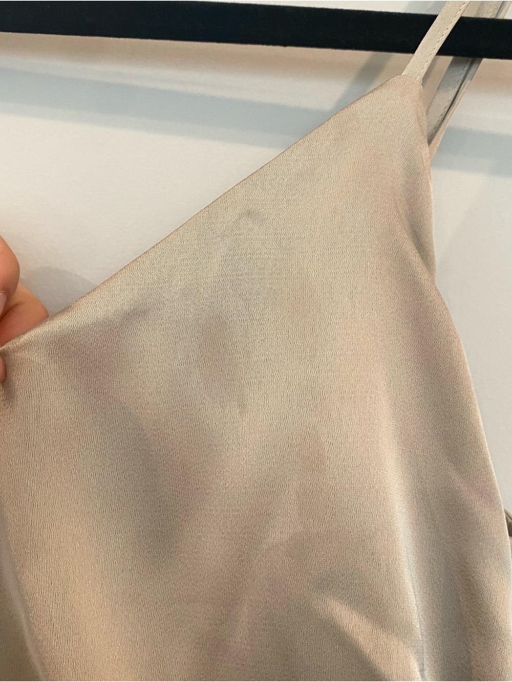 Birdy Grey Catherine Matte Satin Formal Maxi Dress Neutral Champagne Slit XS - Picture 6 of 7